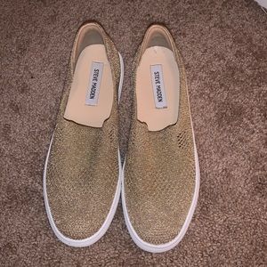 Golden Metallic Slip On Sneakers
